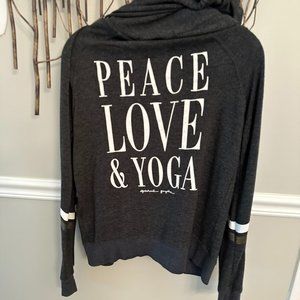 Peace Love Yoga, Grey Hoodie, Spiritual Gangster